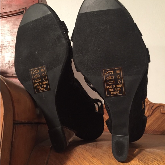 Black vegan suede wedges - Picture 4 of 4